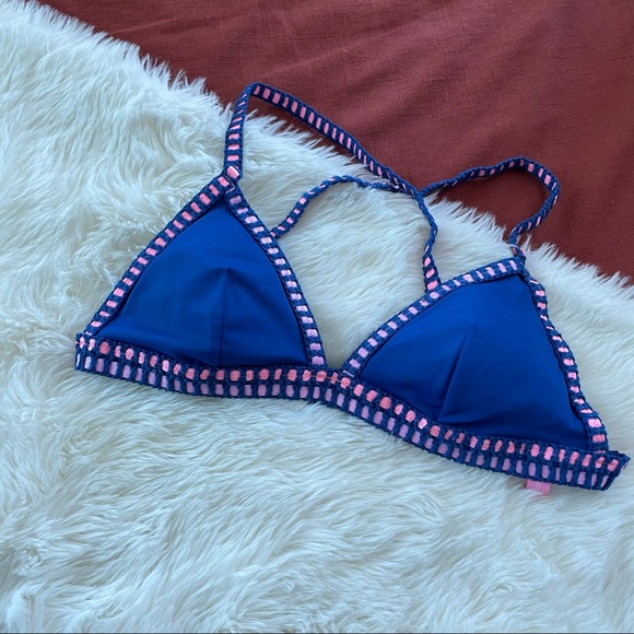 Victoria's Secret Swim Victorias Secret Blue Pink Cross Back Bikini M Poshmark